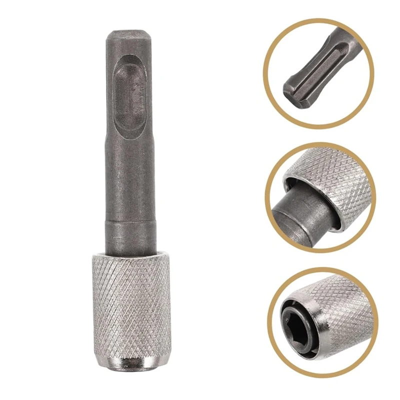 

SDS Plus To 1/4 Hex Shank Power Converter Universal Bit Holder Adapter for Impact Drivers Hammer Drills No Wobble Design