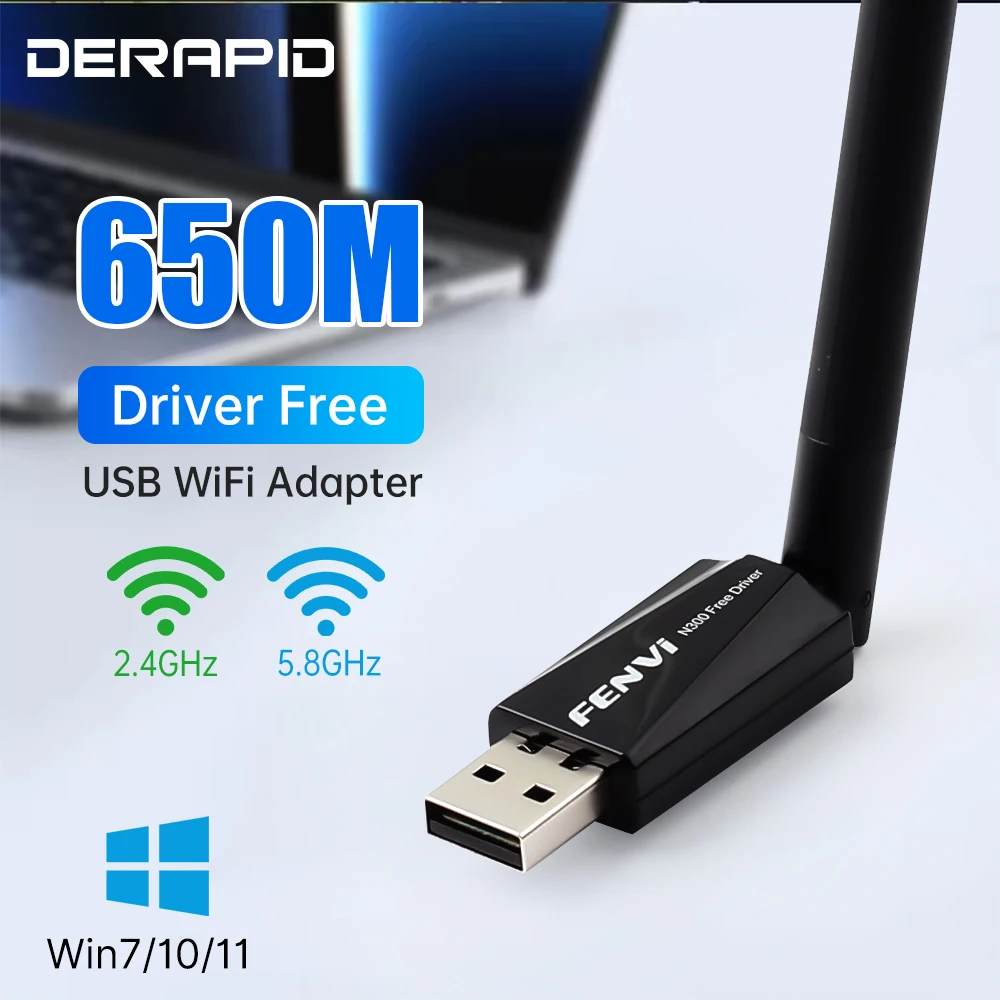 

AC650 Wi-Fi-адаптер Двухдиапазонный USB-адаптер WIFI с антенной Wi-Fi для настольного ноутбука Бесплатный драйвер для Windows 7/10/11 Безкоштовный драйвер