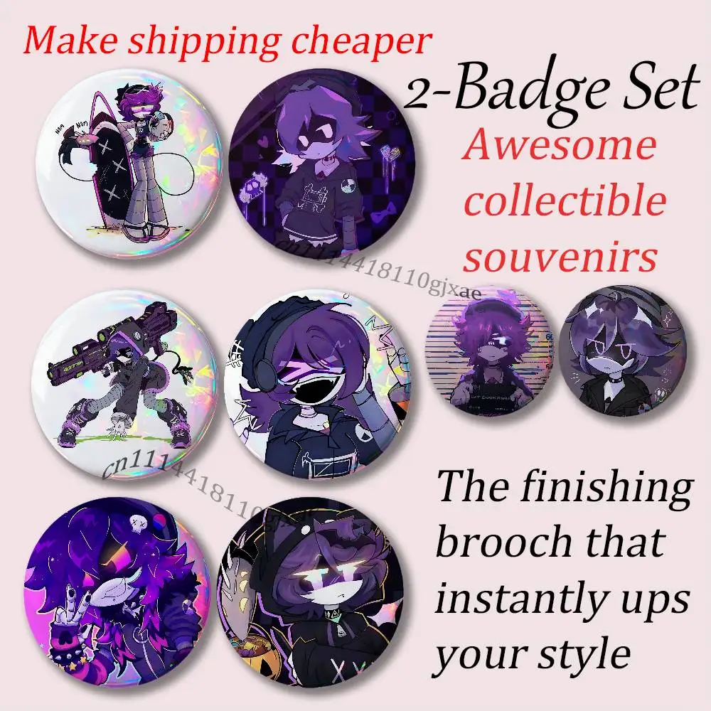Uzi Doorman game N Murder Drones 2-piece set Pins Backpack Clothes Jewelry Accessories Cartoon Round Brooch Button Badge Gifts