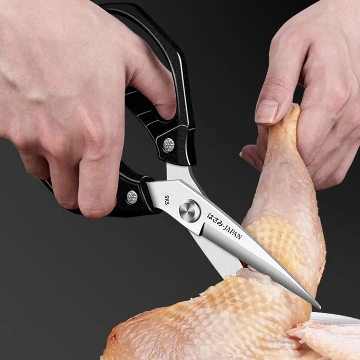 

All-Purpose Kitchen & Camping Scissors - 3-in-1 Stainless Steel Multi-Tool for Meat, Fish, Herbs, Rustproof & Durable