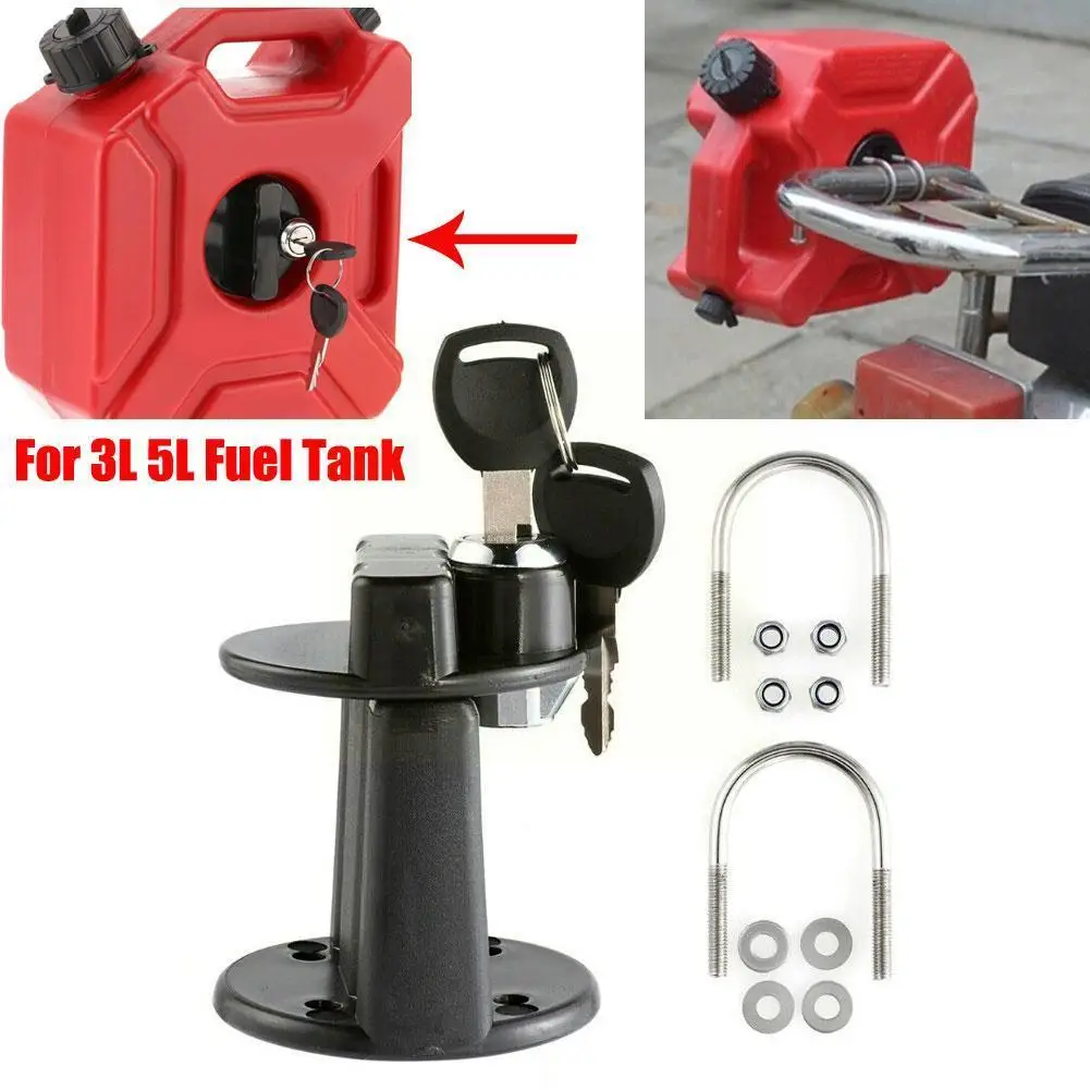 

Updated Lock Clamp With Key For 3L 5L Fuel Oil Tank Mount Bracket Lock Fastener for Motorcycle Car Oil Barrel Accessory Loc B5N9