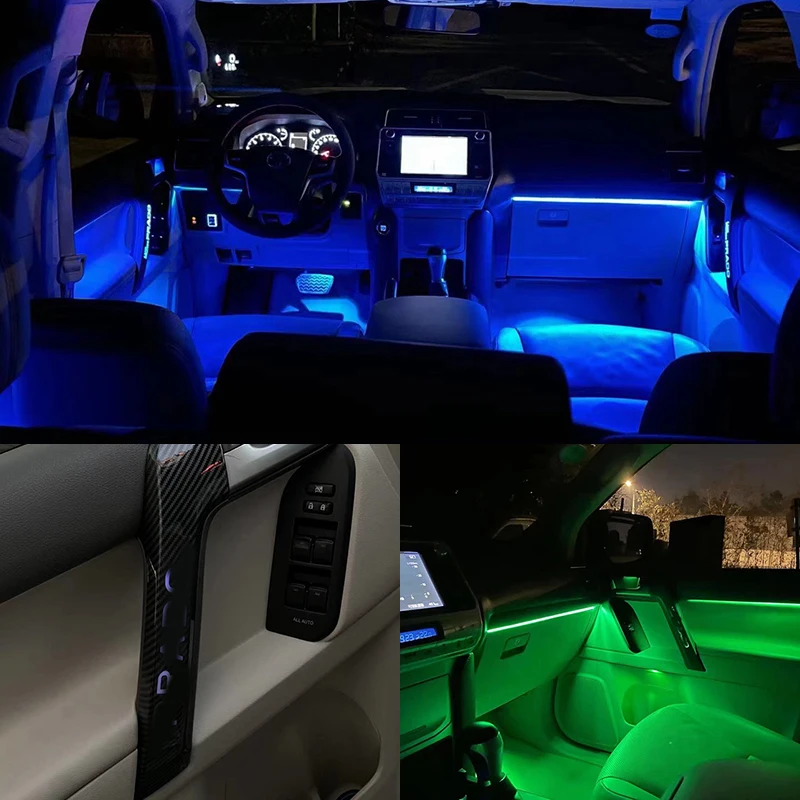 

Для Toyota prado 2010-2020 светодиодный окружающий свет автомобиля светодиодный окружающий свет приборной панели атмосферный свет ручка света