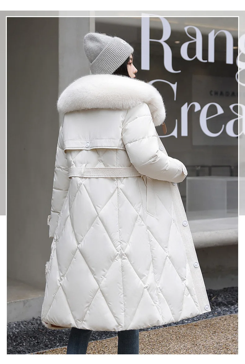 2026 Winter Clothing New Korean Version Fashionable Slim Fit Over Knee Thick Cotton Coat Winter Cotton Coat Jacket Trend