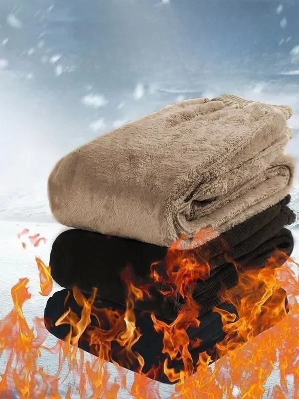 Extra Thi Fce Gevoerde Hoge Taille Katoenen Broek Dames Winter Plus Size Elastische Taille Lange Broek Warme Comfortabele Retro Sle