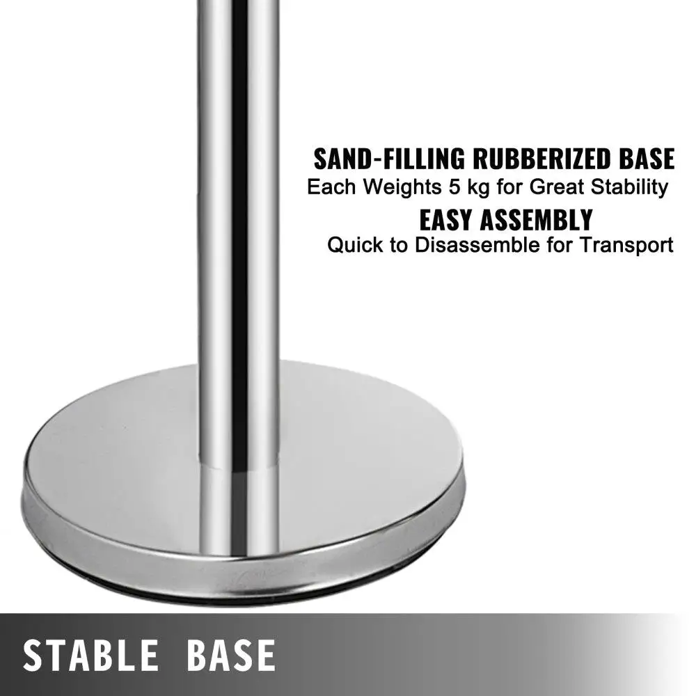 Crowd Control Stanchions Barrieren 6er-Pack mit 3 einziehbaren Riemen für das Eventmanagement