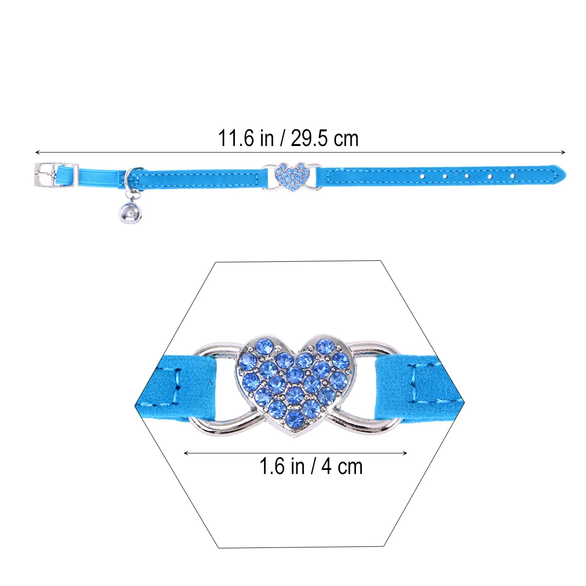 

Comfortable Adjustable Peach Heart Pet Collar High-Quality Polyester Personalized Cats Blue Durable