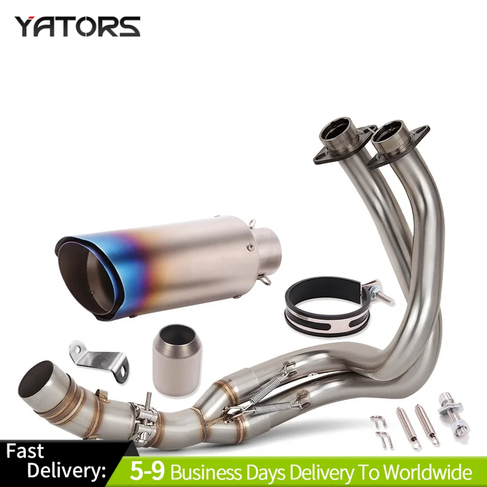 

For Kawasaki Z650 Ninja 650 2012-2023 Full System Exhaust Tips Blue Header Pipe Exhaust Systems Exhausts Pipes