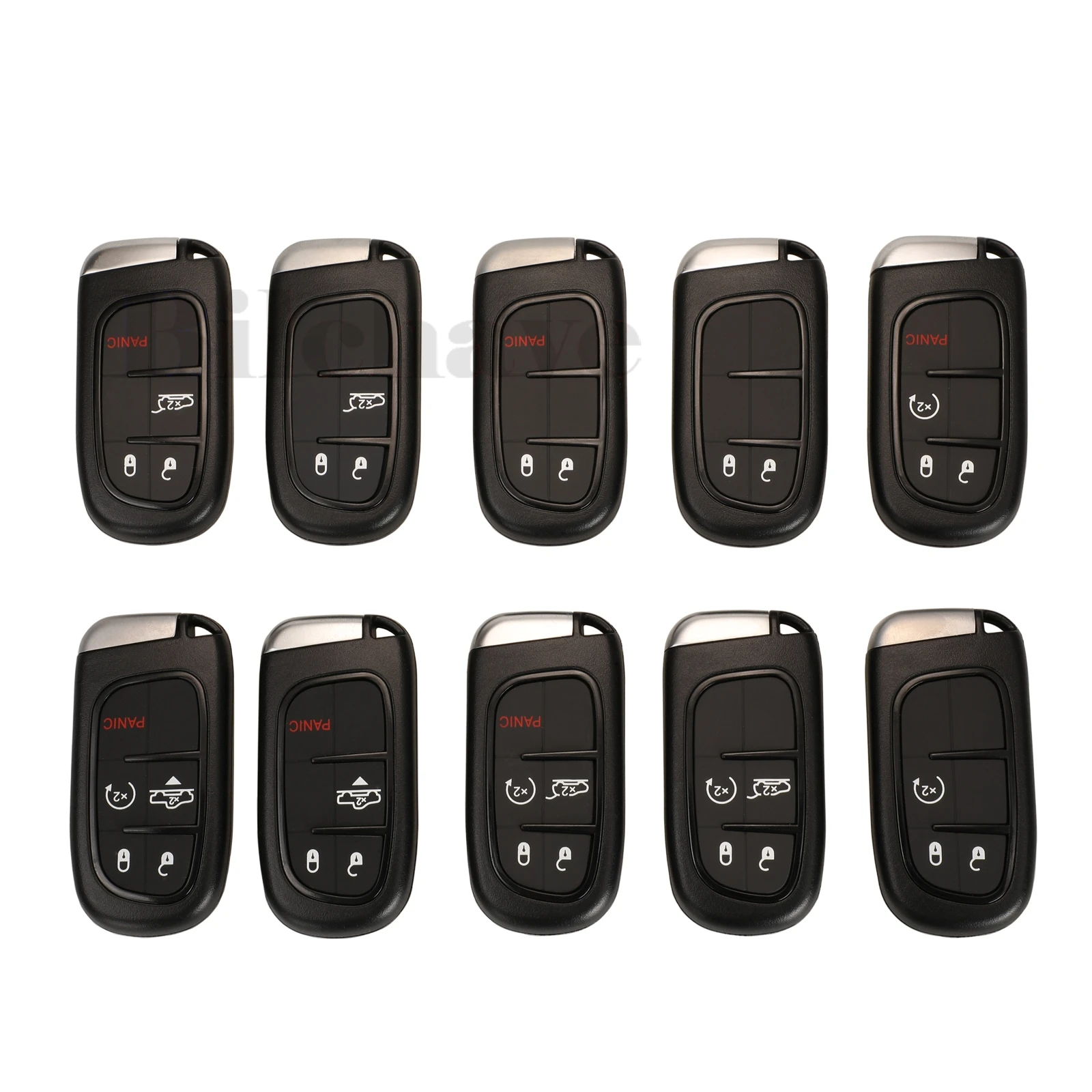 

jingyuqin 2/3/4/5B Remote Car Key Shell FOB For Jeep Grand Cherokee Chrysler 300C Dodge Ram 1500 Journey Dart Challenger Durango