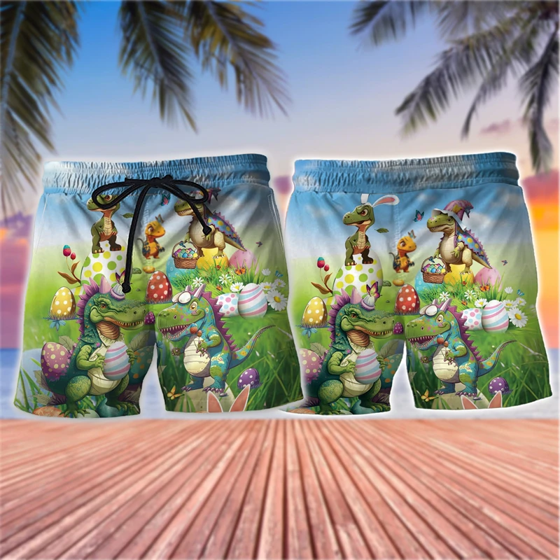 Christianity Jesus Happy Easter Day Graphic Beach Shorts Casual Festival Gift Beach Shorts Rabbit Egg Trunks Animal Cat Trunks