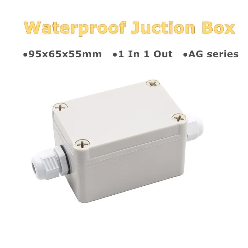 1 In 1 Out IP67 Waterproof Juction Box AG Series ABS Plastic Enclosure Cable Distribution Case With Joints TB Terminal Block