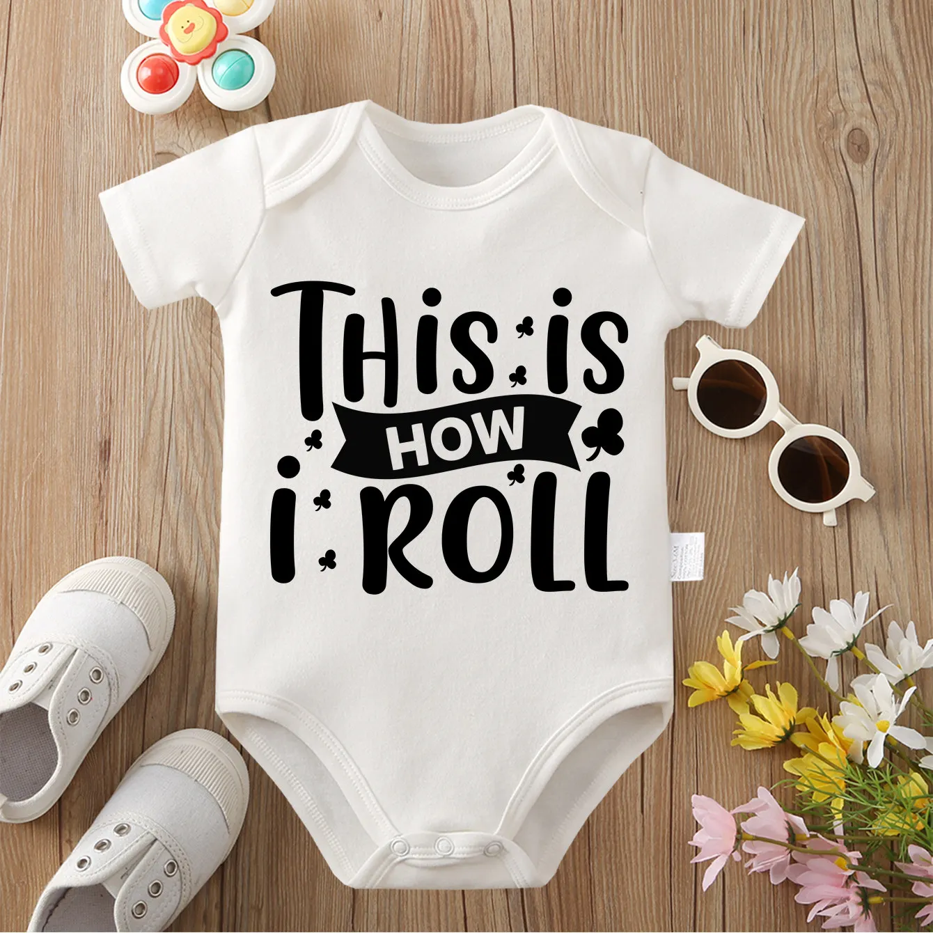 بدلة قطعة واحدة مريحة من القطن 100% جديدة لطيفة للرجل الصغير مطبوعة بشكل رائع لحديثي الولادة من عمر 0 إلى 12 شهرًا #1