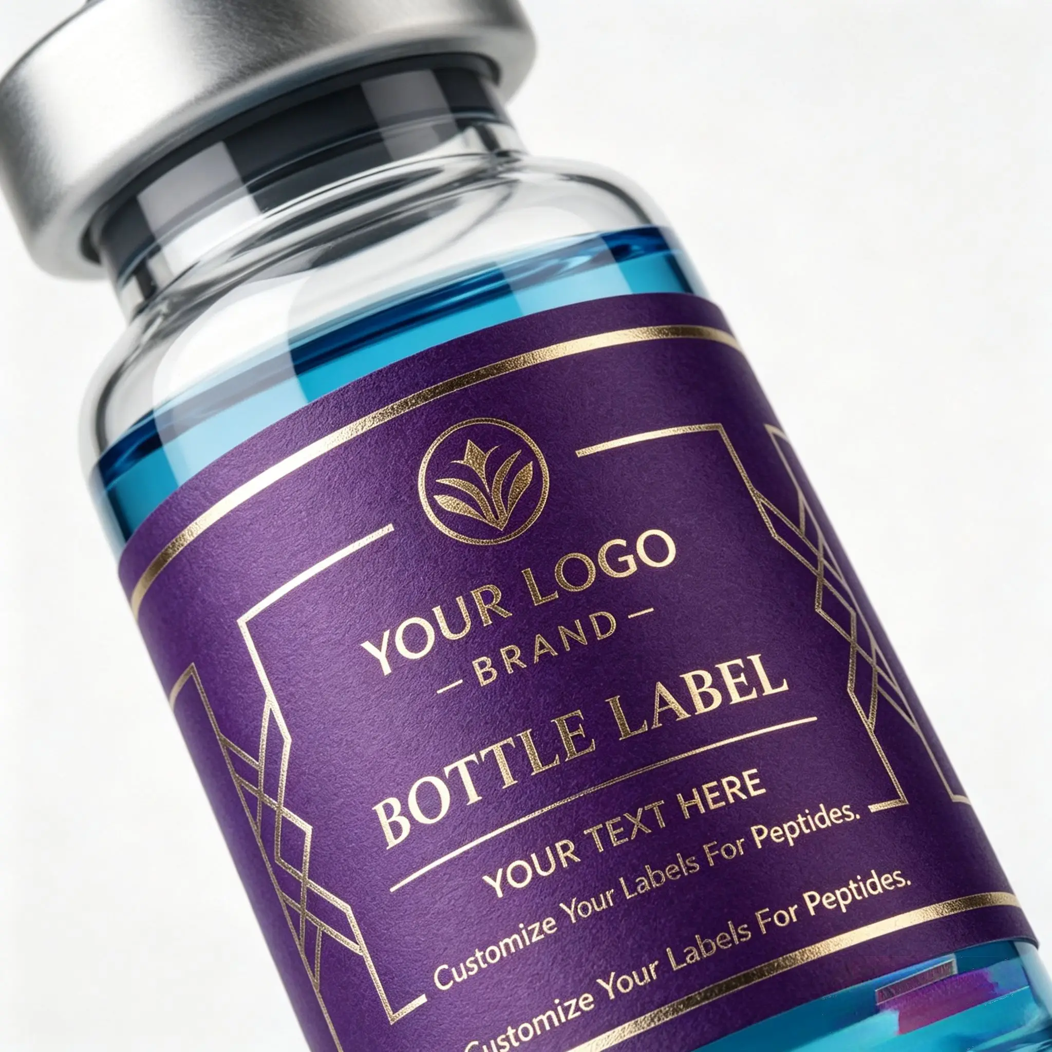 Custom Premium Peptide Bottle Label Boxes Anti Scratch Waterproof Vinyl Stickers Compatible With 3ml 10ml Beauty Vials