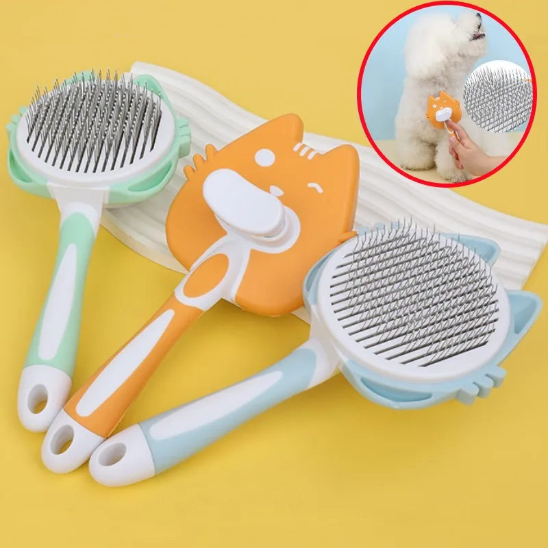 

Dog Brush Self Cleaning Cat Brush Pet Hair Remover Massage Dogs Combs Pet Grooming One Button Cleaning Dog Brushes Pet Supplies