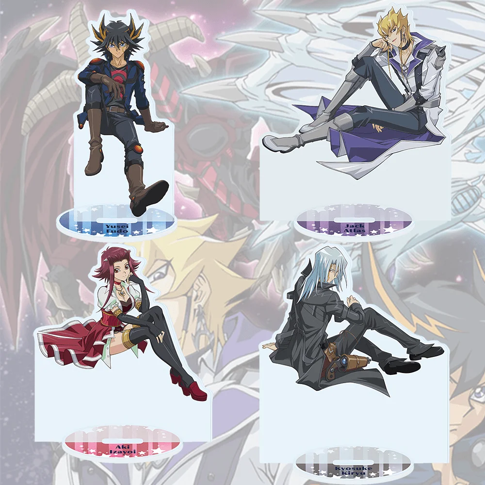 Yu-Gi-Oh! 5D's Kyosuke Kiryu 15CM Dark Trench Coat Sitting Style Acrylic Stand Keychain Kawaii Choice Pendant Decor Nice Present