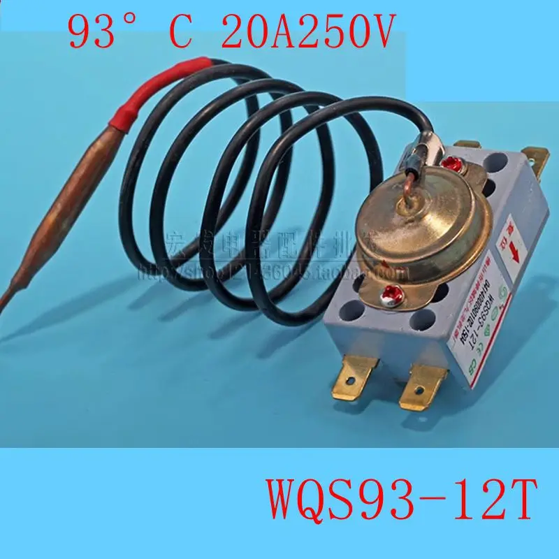 

WQS93-12T Thermostat 20A Manual Reset Electric Water Heater 4plug Temperature Limiter Control Switch With with 93℃ Probe