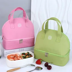 Kids Portable Warm Bag Pack Lunch Box Insulation Package Insulated Thermal Food Picnic Pouch for Boys Girls Kids Simple Handbag