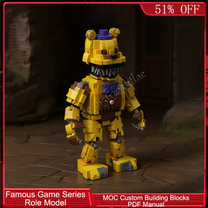 890 PCS Série de Personagens de Jogos Populares Frightfu Dream Bear Golem MOC Personalizável Bloco de Construção Modular DIY Brinquedo Presente de Aniversário