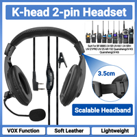 ABBREE Walkie Talkie Overhead Headset Handsfree Noise Cancelling Headphone For Baofeng UV-5R UV-5RH UV-21 PRO V2 Quansheng UV-K6