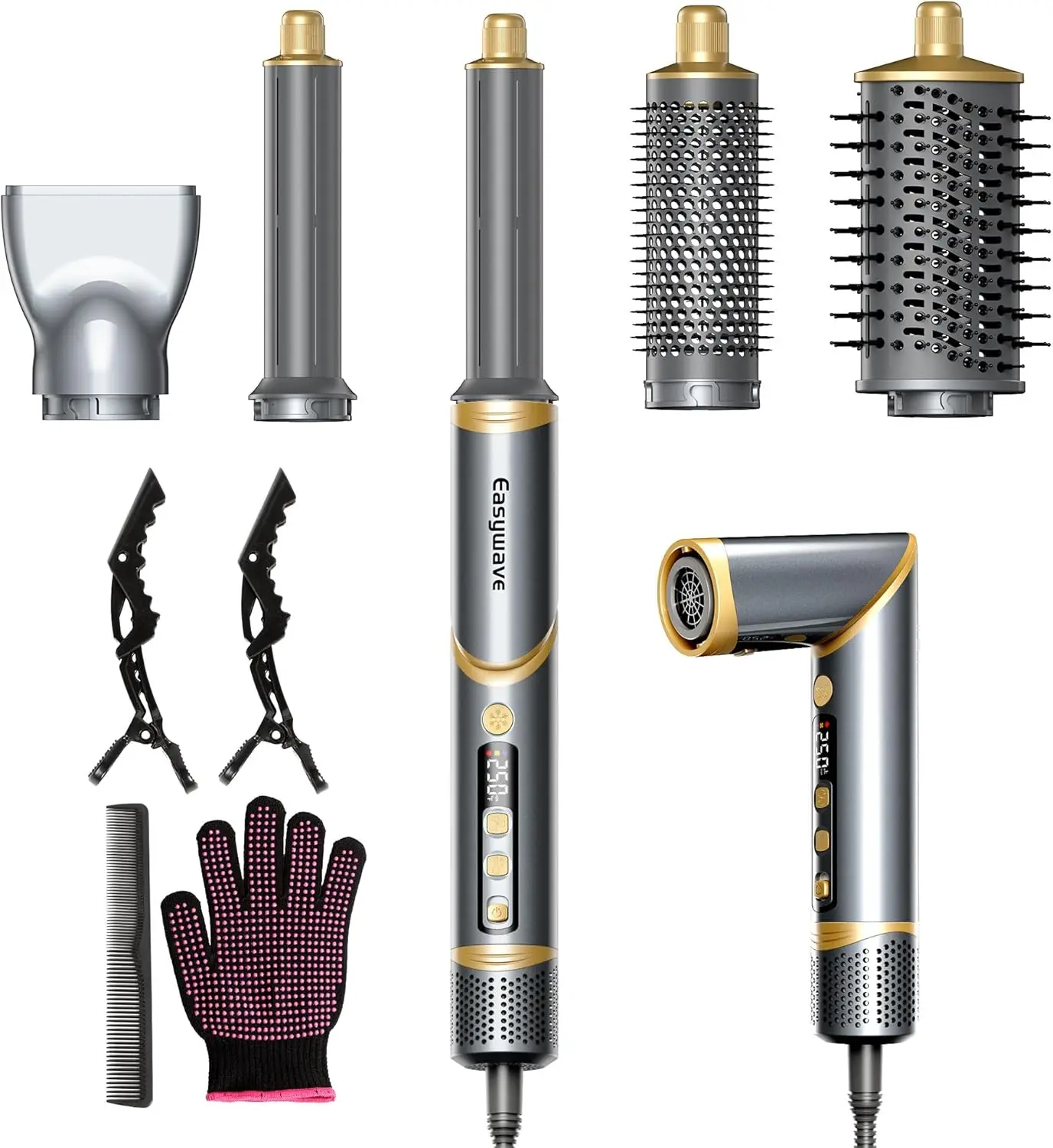 

Многофункциональный стайлер для волос 5-в-1: высокоскоростная (110 000 об/мин) гибкая воздушная система для быстрой сушки, завивки и придания объема