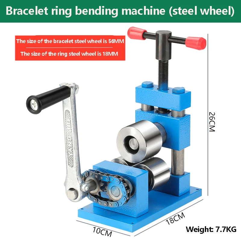 Multifunctional Hand Crank Ring Bracelet Tool One Machine Dual Purpose Roll Forming Machine Ring Bracelet Bending Machine