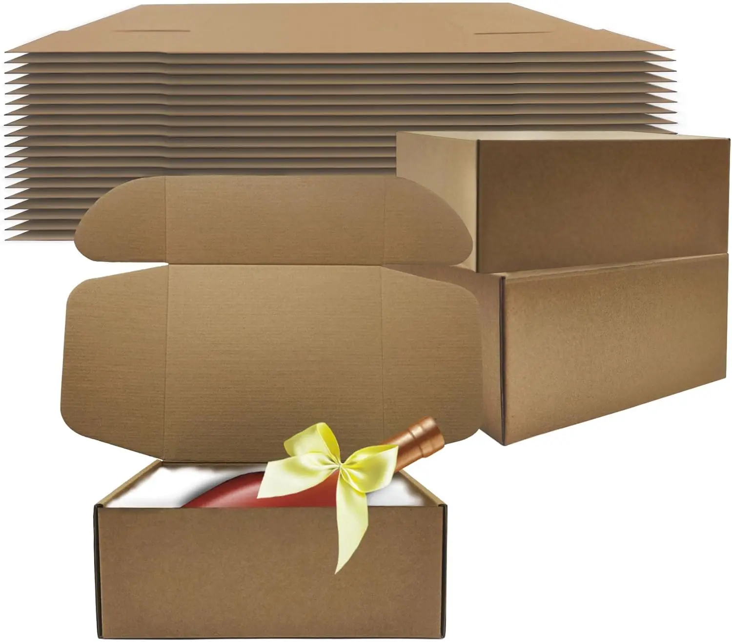 

9x9x4 inch Brown Corrugated Cardboard Boxes, Pack of 20 - Ideal for Small Business Shipping and Packaging