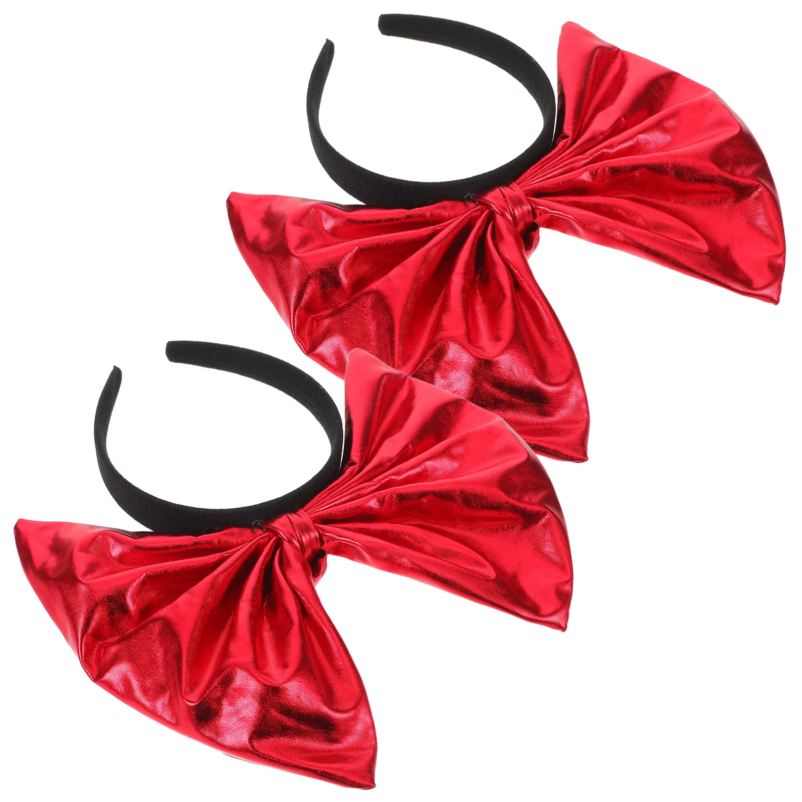

2pcs Red Bowknot Headbands Oversized 3D Big Bow Hoop For Girls Christmas New Year Party Costume Accessories Large Hair Band