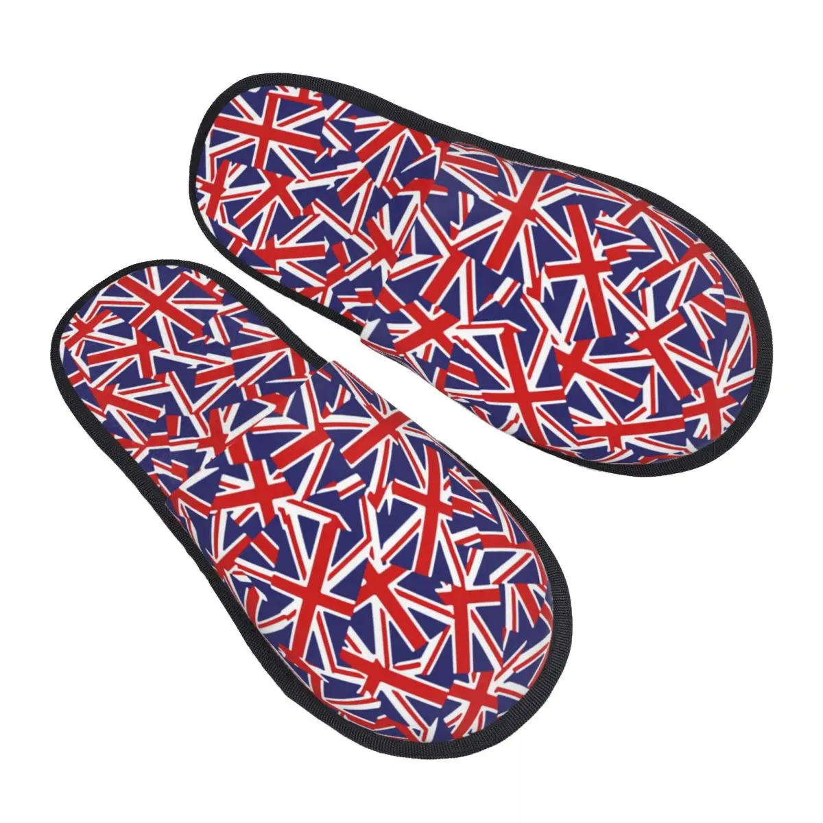 Custom Union Jack Pattern Memory Foam Slippers Women Soft Warm British Flag House Slippers