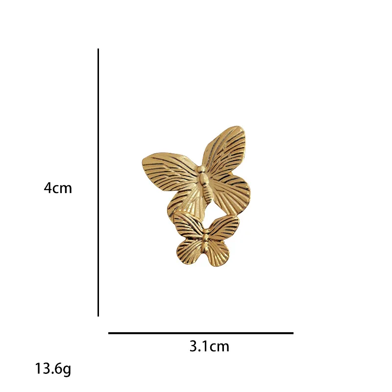 SOAR EAST Exquisite Design Retro Metal Butterfly High-End Minimalist Earrings for Women Fashion Jewelry Accessories Party Gifts