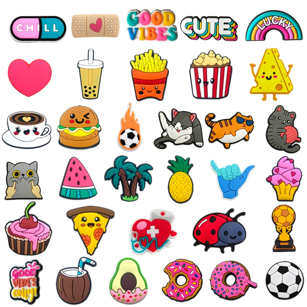 

1Pcs Football Shoe Charms Cat Shoe Decoration French fries Shoe Accessories Charms Shoe Buckle