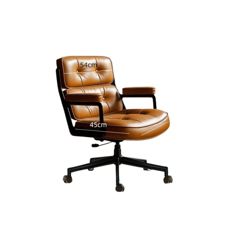 

Light luxury computer chair home sedentary and comfortable leather backrest study rotating lifting office study chair