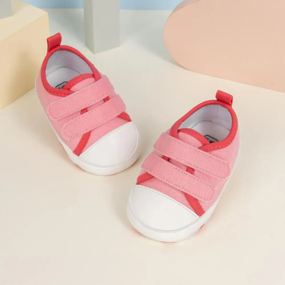 Erster Tag Baby Boy Baby Mädchen Neugeborene Kleinkind Schuhe Farbe Blocking Leinwand Schuhe rutsch feste Freizeit schuhe flachen Mund