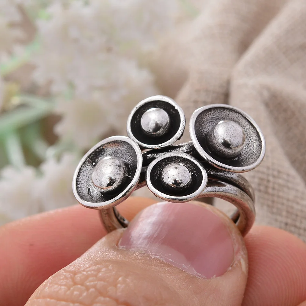 New Arrival Sweet Morning Glory Flower Thai Silver Lady Finger Party Rings Wholesale Jewelry For Girlfriend Gifts