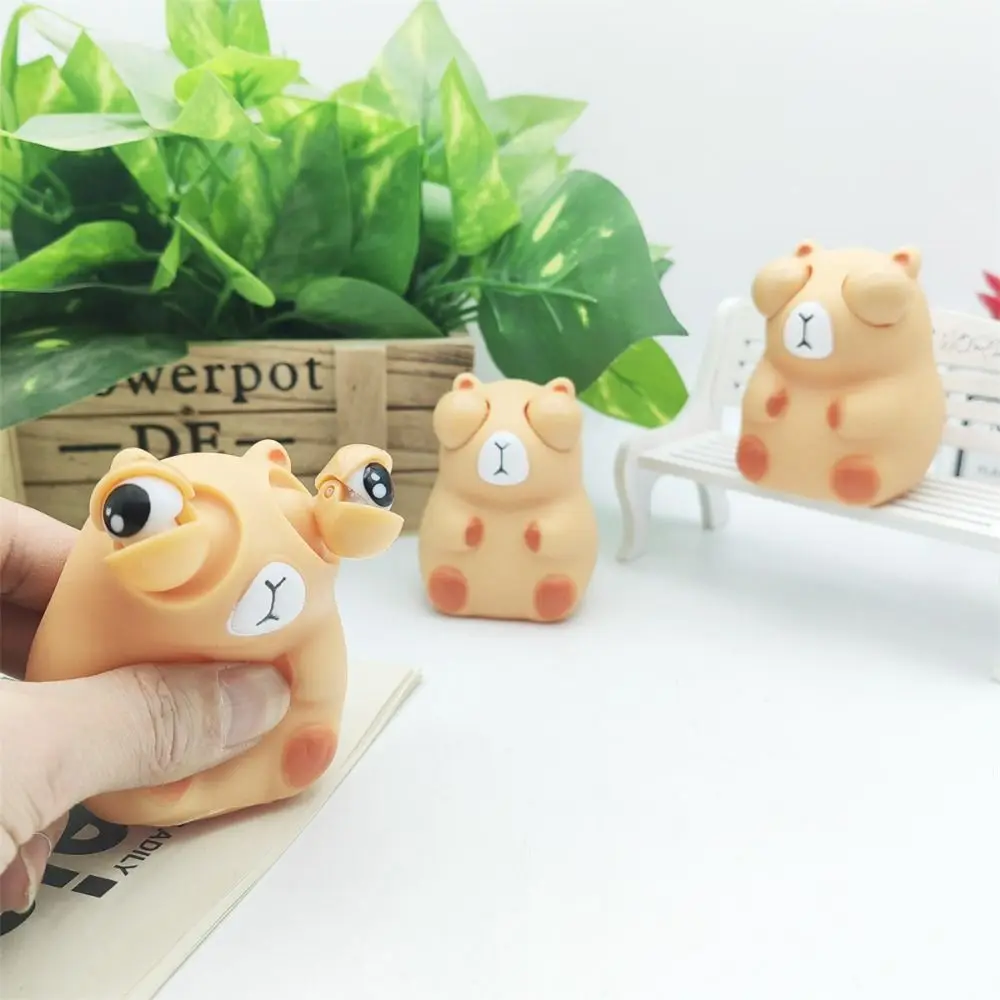 

Vinyl Capybara Shape Squeeze Toys Pinch Kneading Blow Bubble Squeeze Sensory Toys Comfortable High-Elastic