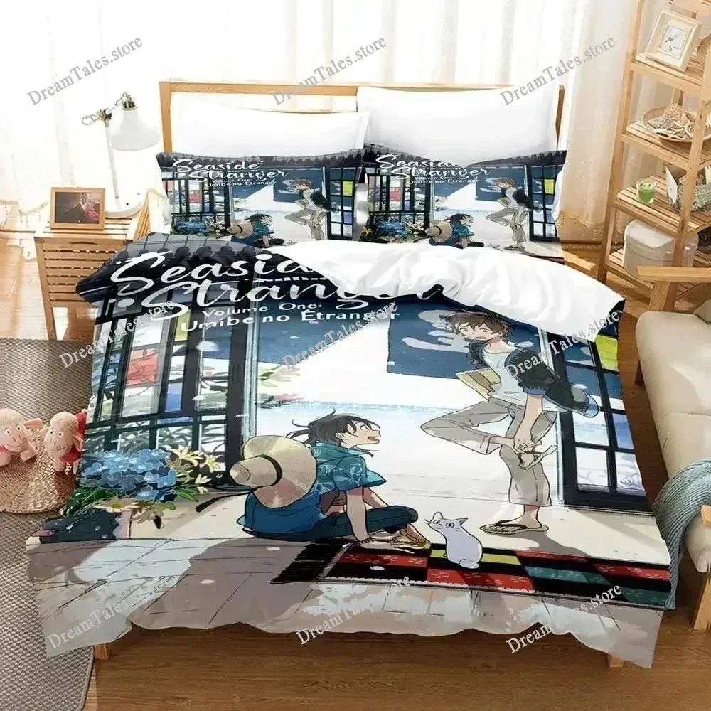 

3D Print Seaside Stranger Bedding Set Cartoon Anime Three-piece Set Adult Kid Bedroom Duvet Cover Sets Home Textiles Bedding Set