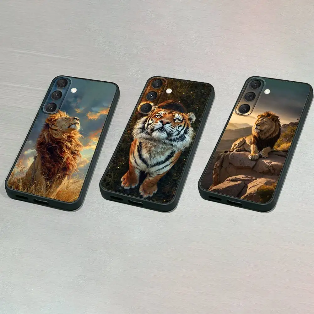 

Animal C-Cover T-Tiger Lion Phone Case For Samsung S25,S24,S23,S22,S21,S20,S10,Ultra,Plus,Lite,FE,Soft Silicone Black Cover