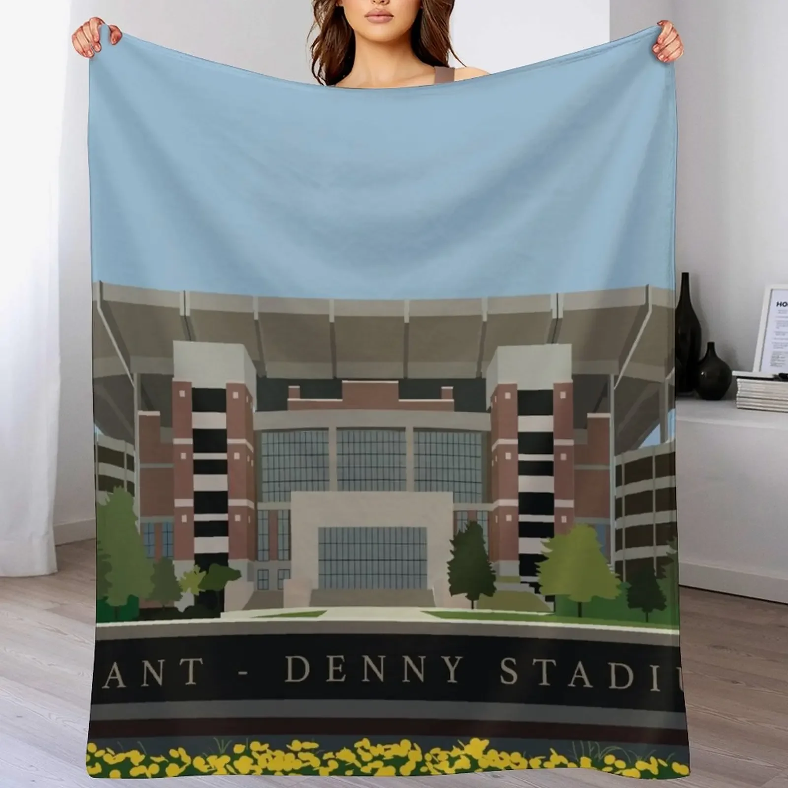 Bryant Denny Stadium Throw Blanket Beautifuls Hairy For Baby Loose Blankets