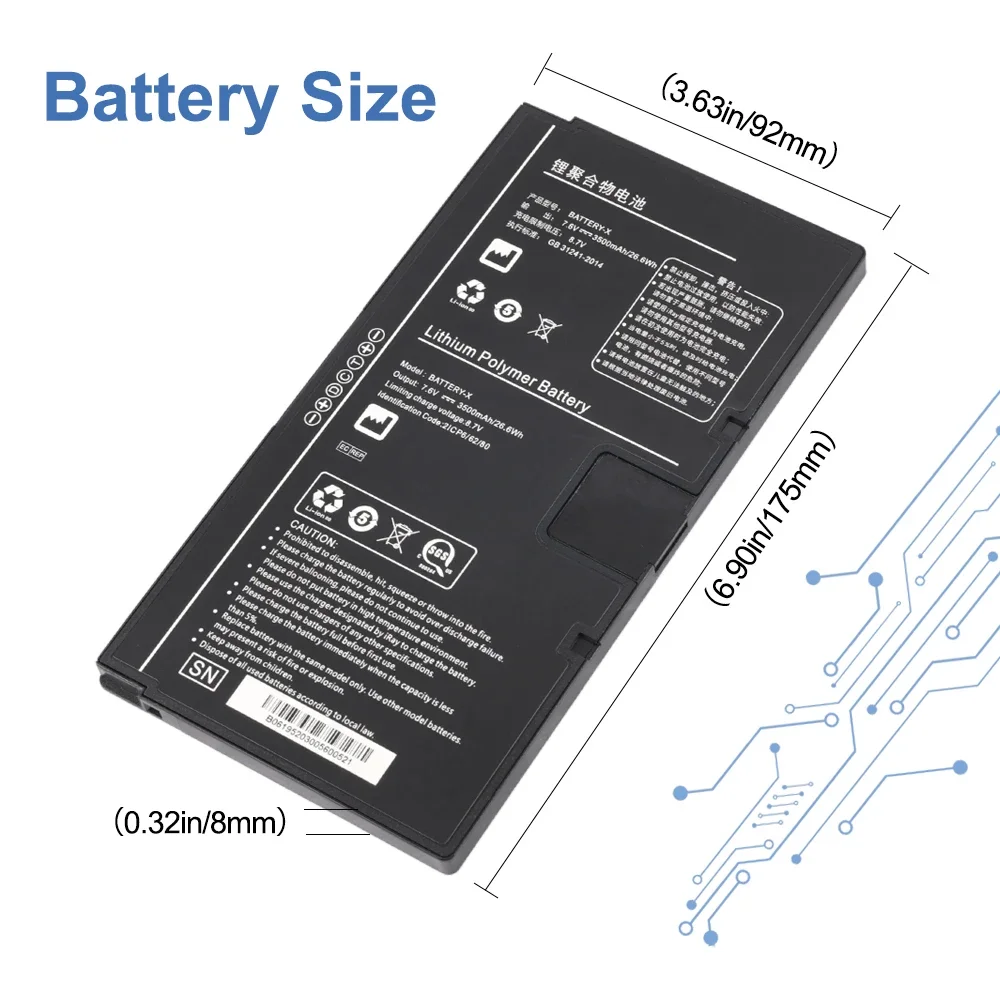 ETESBAY BATTERY-X Replacement Battery for IRay Fujifilm Mars1417X 1717X Digital X-Ray Detector