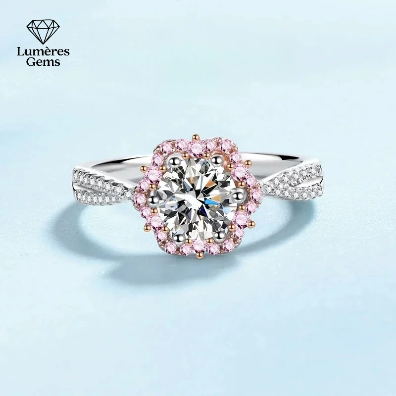 

Женский подарок на день рождения, белое золото 18 карат, женские обручальные кольца, 1 карат, цвет D, муассанит, бриллиант, обручальные кольца для девочек, ювелирные украшения для дочки