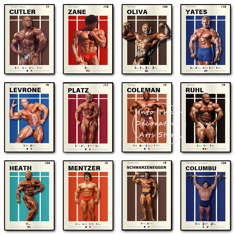 Motivational Gym Fitness Bodybuilder Frank Zane Marcus Ruhl Marcus Ruhl Art Posters Canvas Paint Wall Prints Picture Home Decor