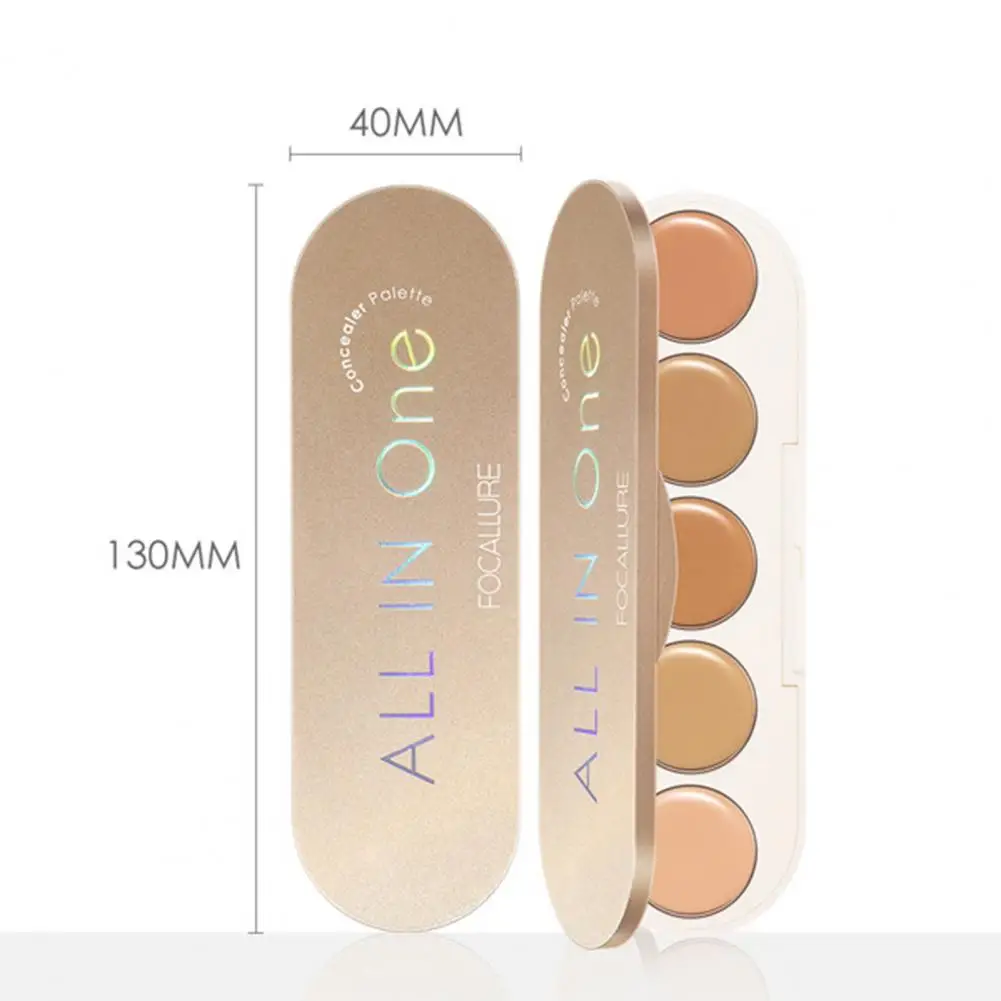 FOCALLURE 5 In 1 Multi Uses Concealer Palette  High Coverage light Lasting Waterproof Face Foundation Cream Makeup