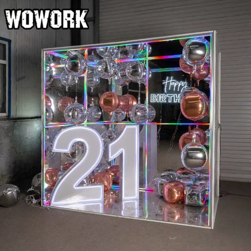 WOWORK Wholesale Metal Iron Wheeled Flight case Carrying Box for Wedding Party Letter and Photo Booth Box