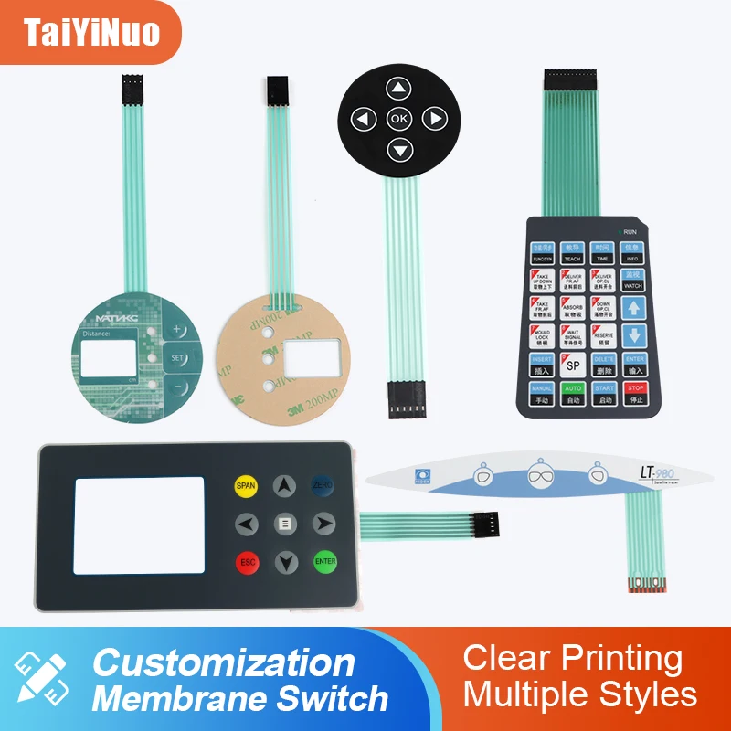 

Custom Poly Membrane Switch Keyboard Polyester EBG180 Metal Domes Membrane Switch Keypad Embossed Tactile Button PET PC PVC