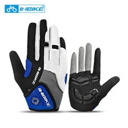 INBIKE Cycling Gloves Touch Screen Bicycle Sports Gloves Shockproof MTB Full Finger Bike Road Glove for Biker Men with Palm Pad