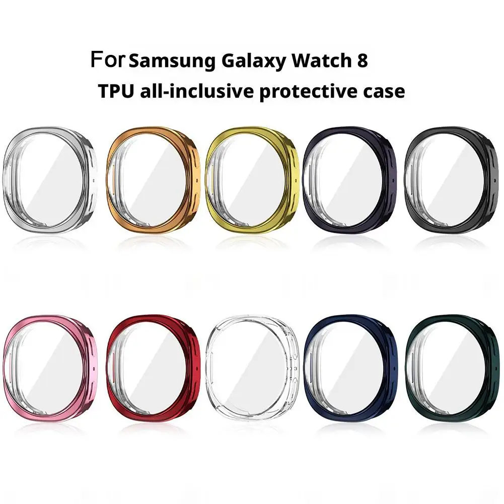 40mm / 44mm Screen Protector Case for Samsung Galaxy Watch 8 Soft TPU Face Cover All-Around Protective Bumper Accessories Y3E9
