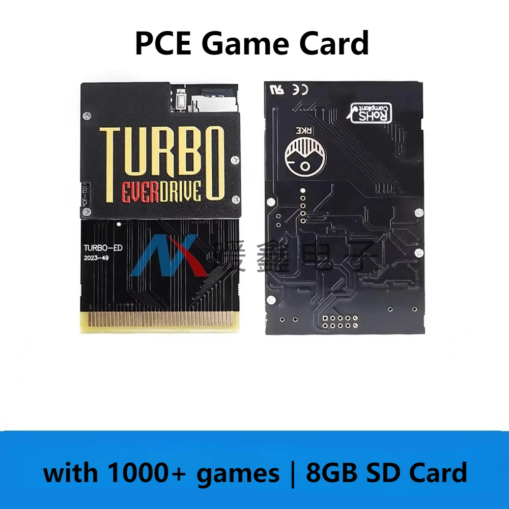 PCE Game Card with 1000+ Games for PCE TG16 Drive Memory Card PC-Engine TurboGrafx Flash Drive Memory Card NTSC / Pal