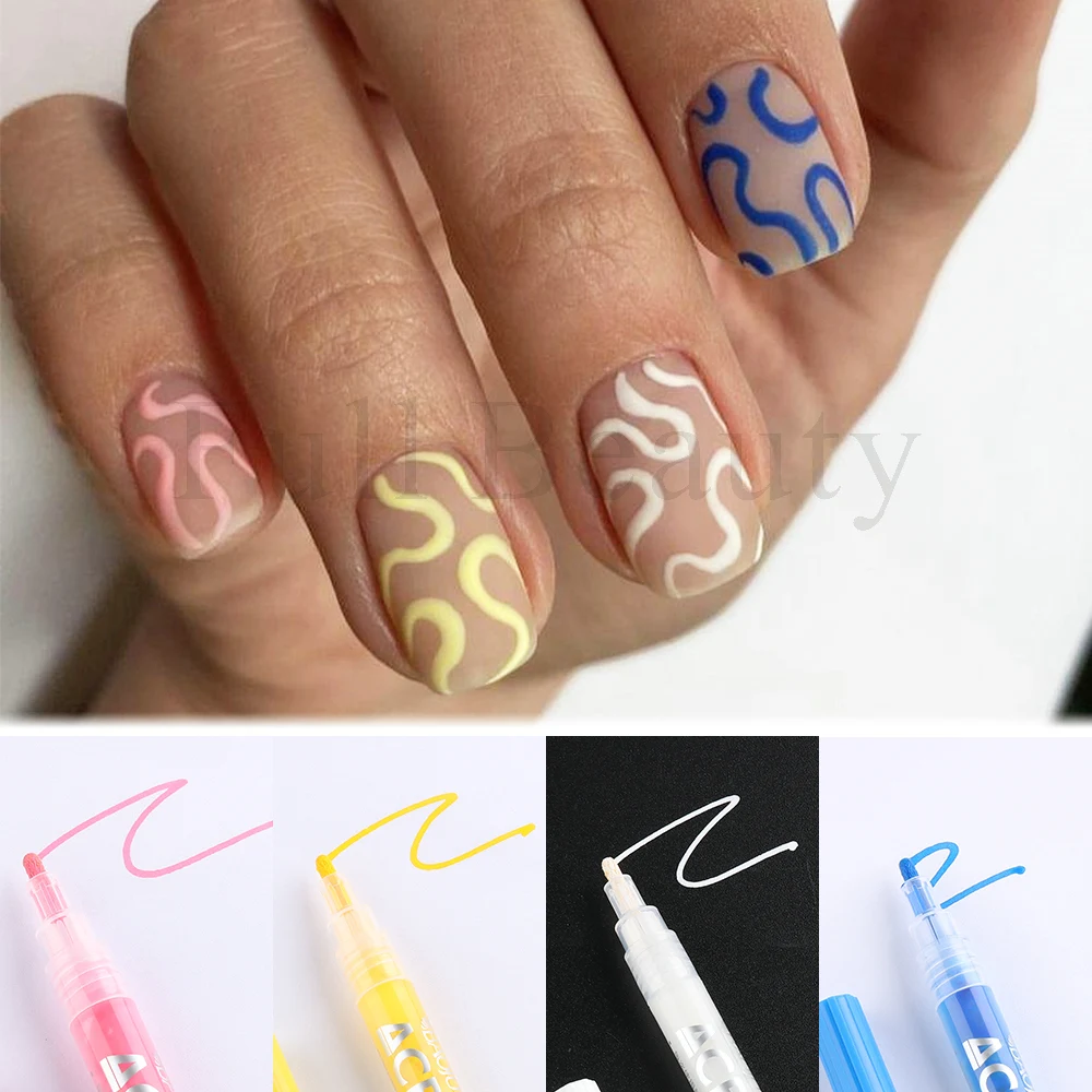 1Pcs Nail Art Graffiti Pen Waterproof Painting Marker Pen For Nails Neon Gel Polish Drawing Pencil Manicure Brushes NLTY01-12