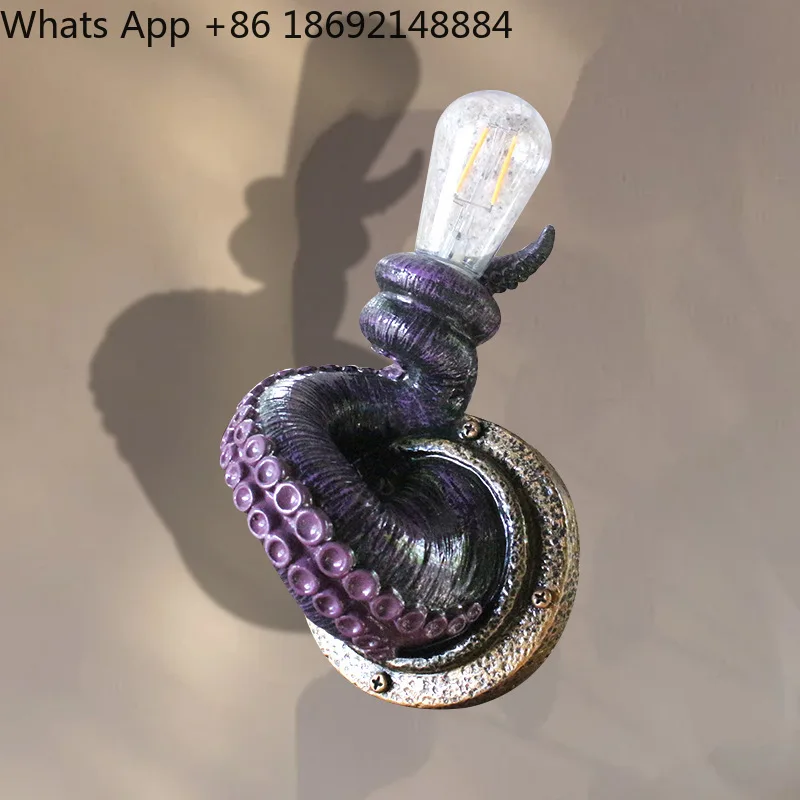 

Octopus tentacle lamp holder wall-mounted decorative resin handicraft home goods living room creative small ornament