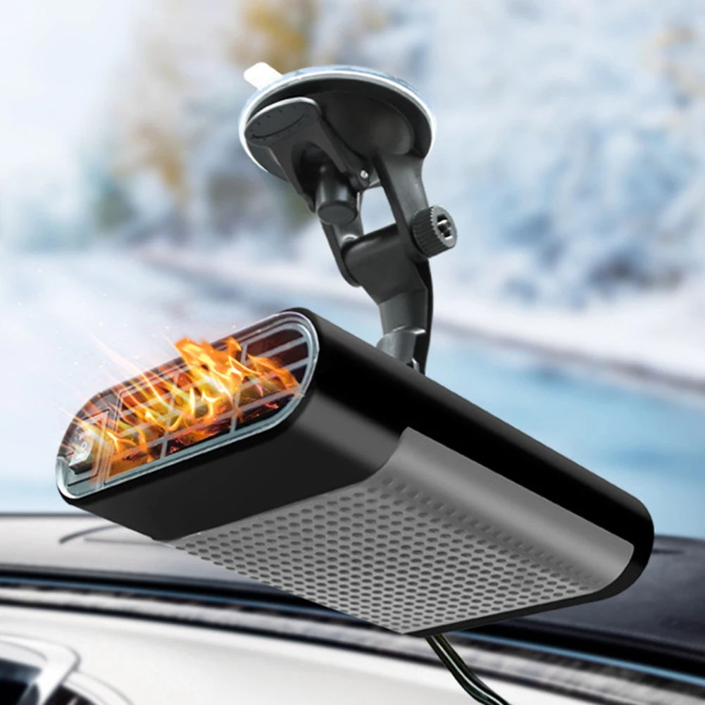 

Портативный тепловентилятор 12В/24В, быстрый нагрев, автомобильный охлаждающий вентилятор 2-в-1, для размораживания и удаления запотевания лобового стекла, с вращением на 360 градусов