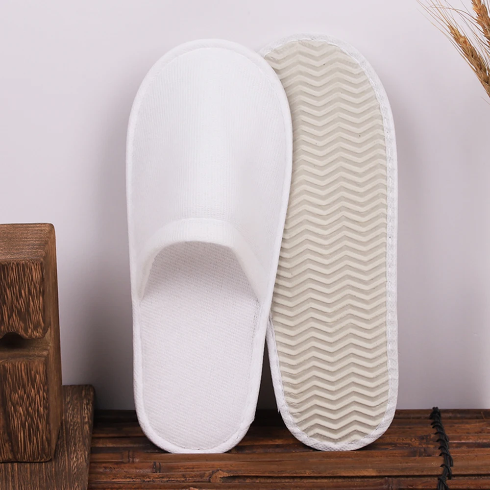 1 Pair Hotel Slippers Men Womens Top Quality Velvet Travel Disposable Cotton Home Hospitality Shoes Cheap SPA Guest Slides