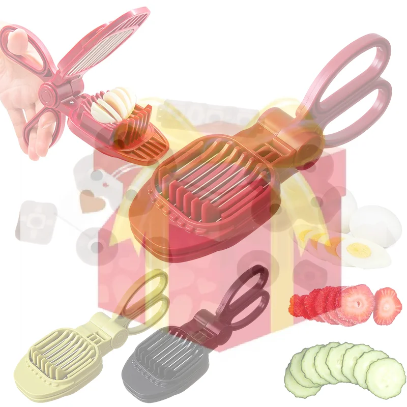 Obstschneider, Erdbeer-, Bananen-, Kiwi-Schneider, Eierschneider für hartgekochte Eier, für Obstwürstchen, Gurken, Pilzschneider